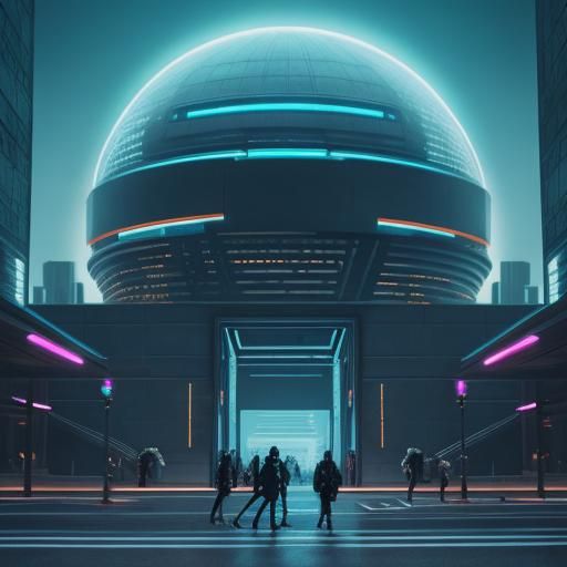2 futuristic city different style biuldings in different sha...