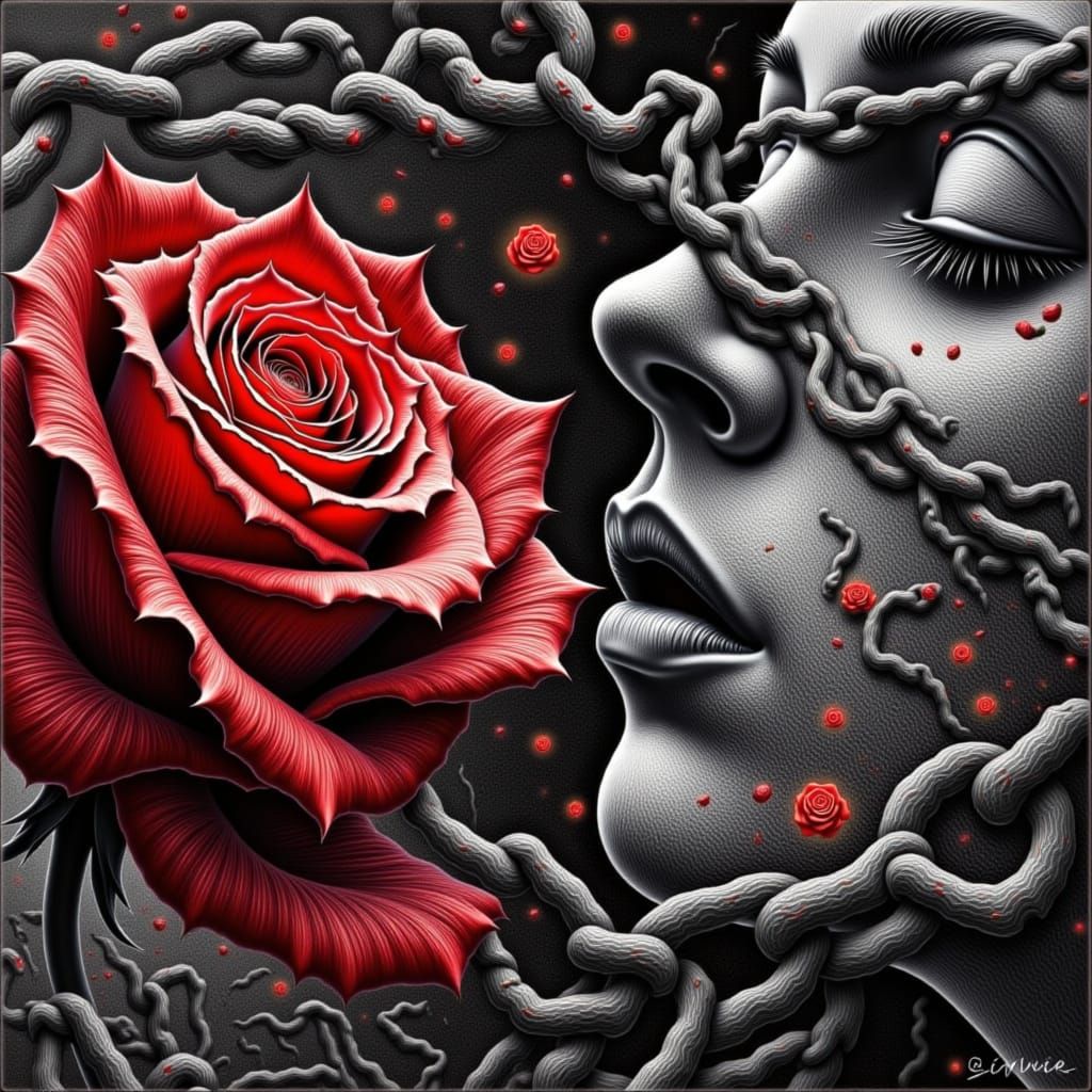 <lora:Grim Flowers:1.0>  Grimm flowers bloom into punk goth rave