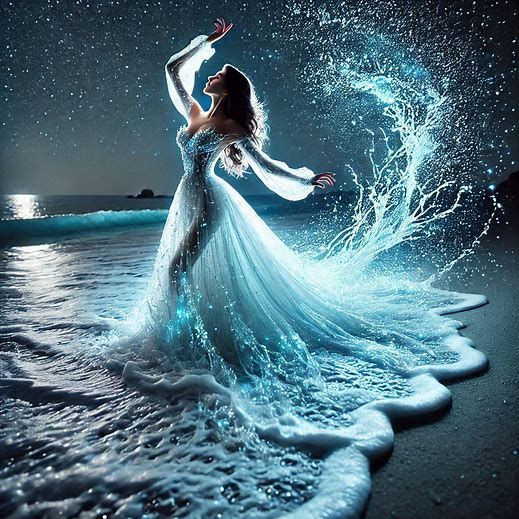 The dance of the luminous foam