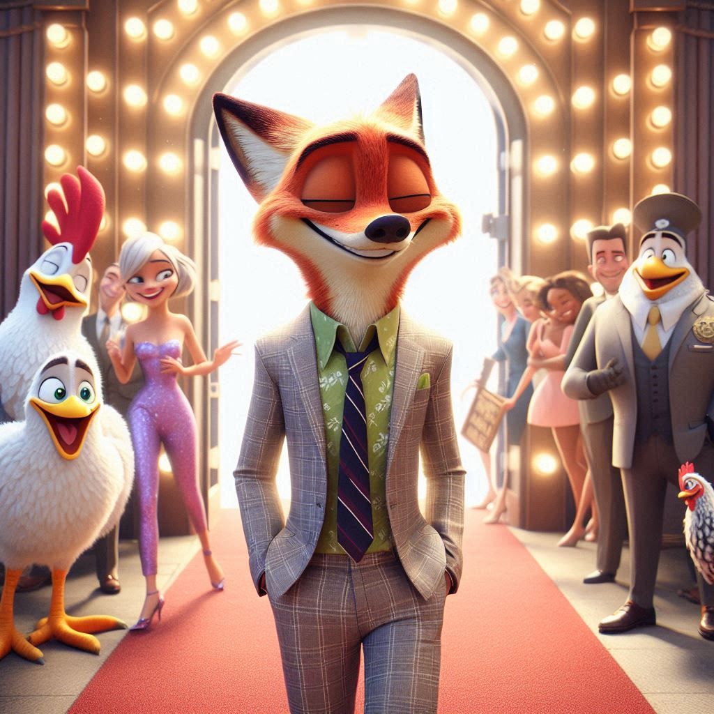 Nick Wilde on the red carpet