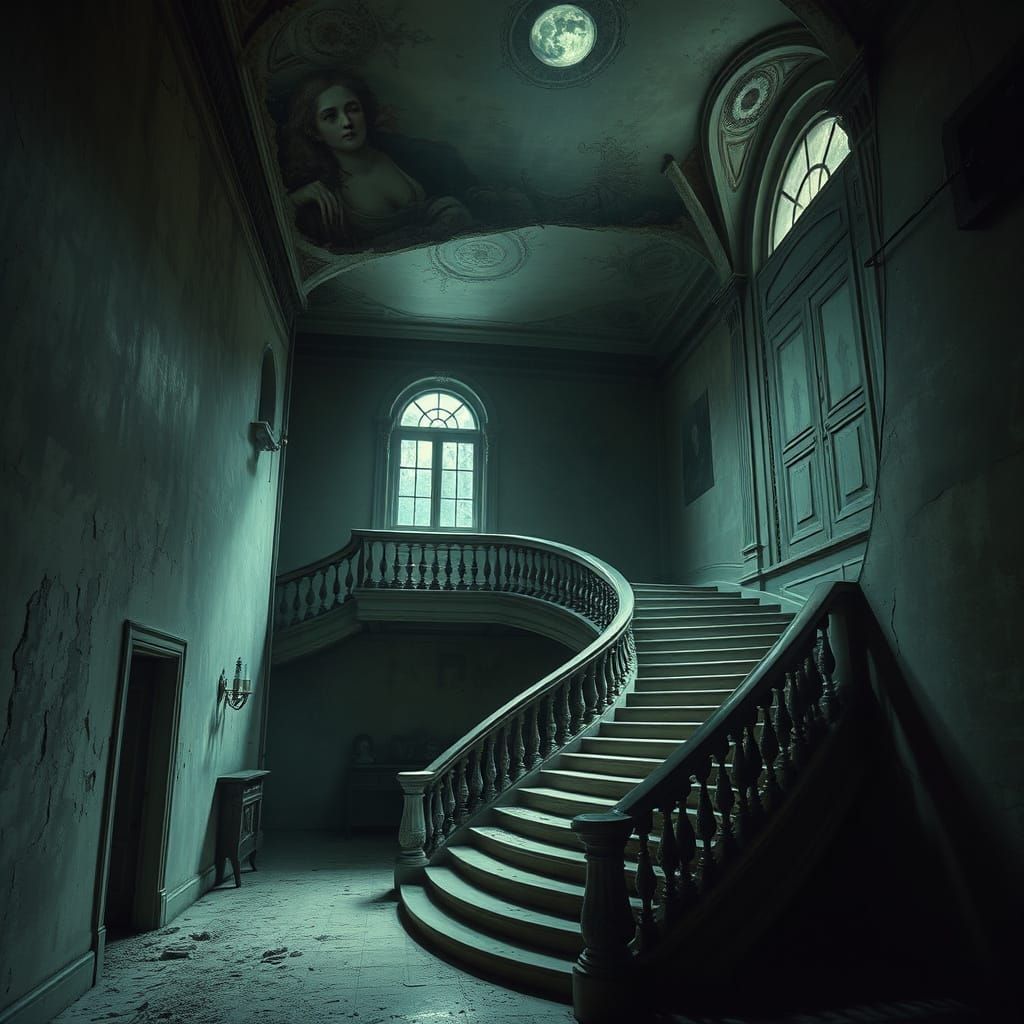 Moonlit Dreams of a Forgotten Mansion