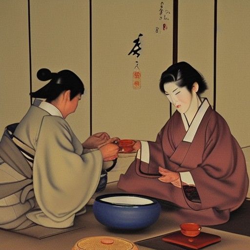 a tea ceremony in ancient japan