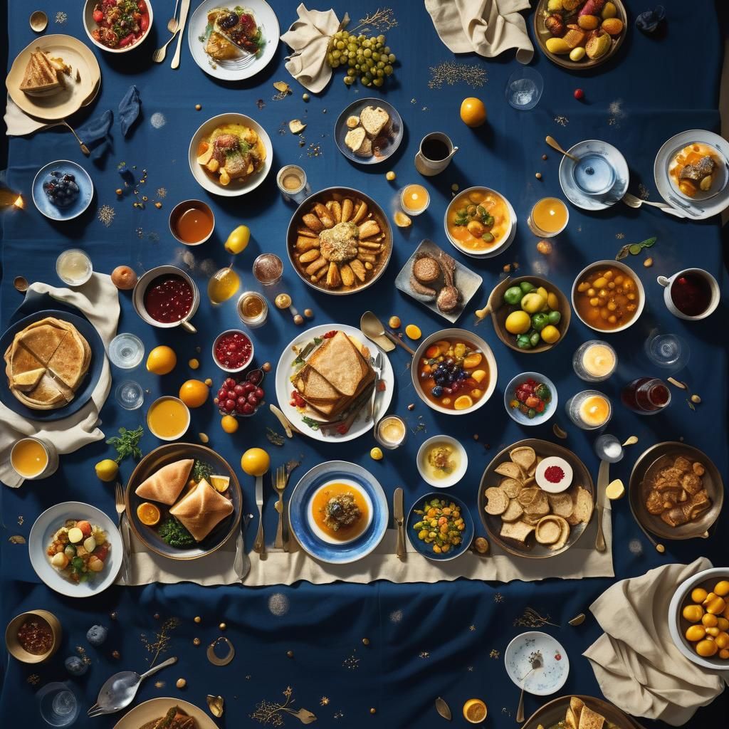 Hyperrealistic King's Table Still Life in Rembrandt Style