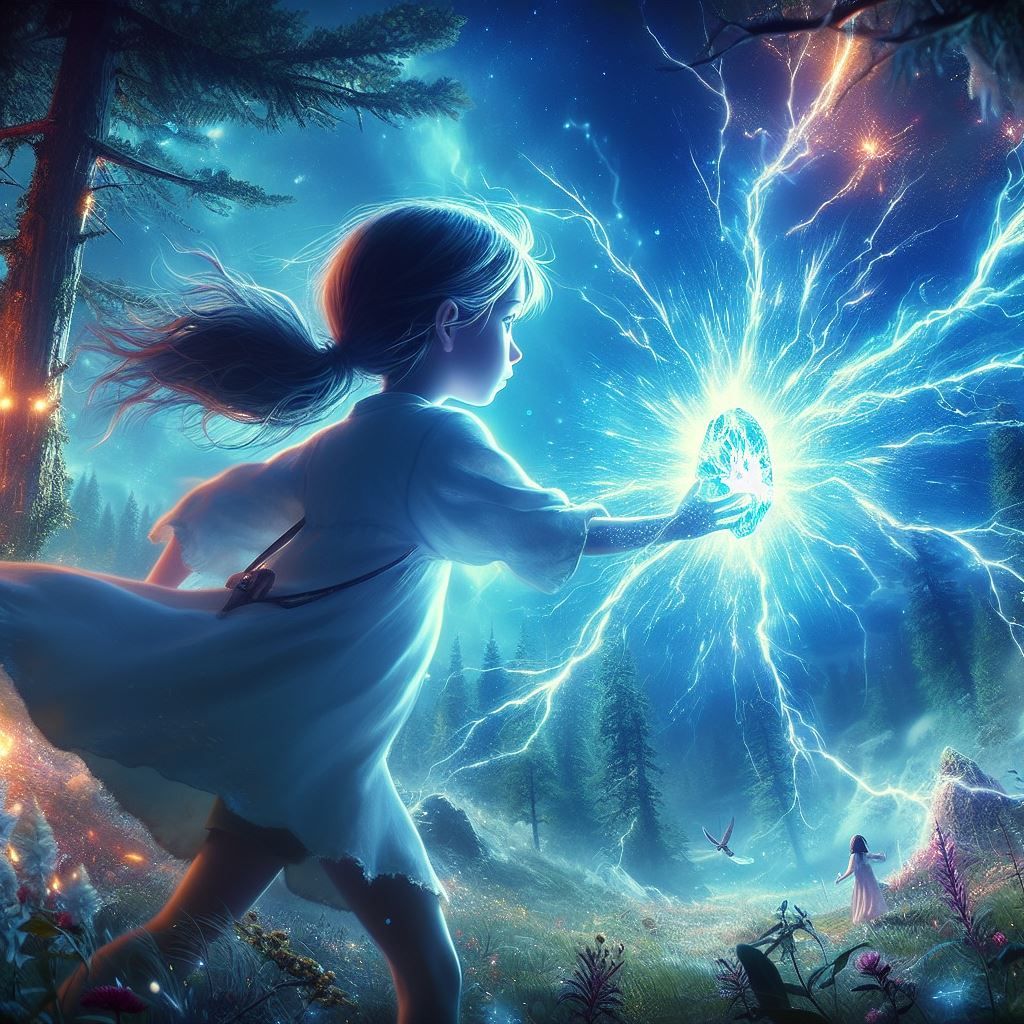 A child with electrical powers