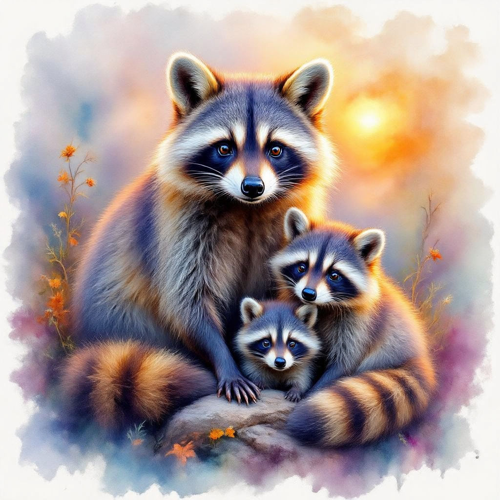 Raccoon and family #2