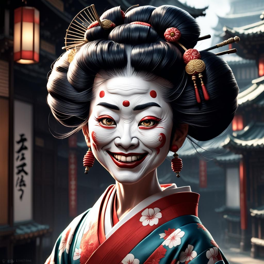 Geisha d'un âge avancéé !!! mais heureuse.. AI Generated Artwork