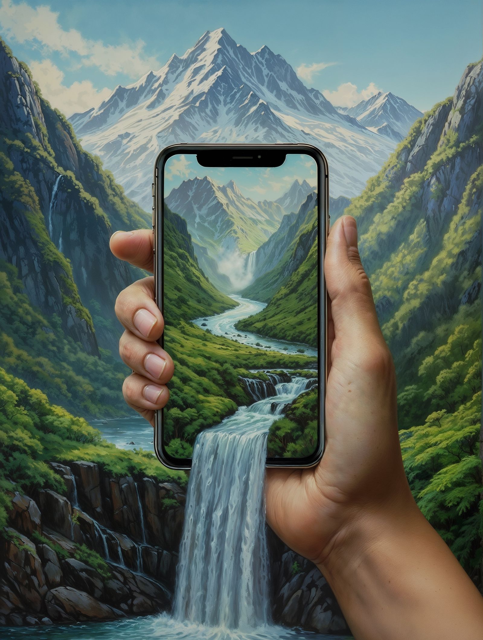 Waterfall photograph comes to life