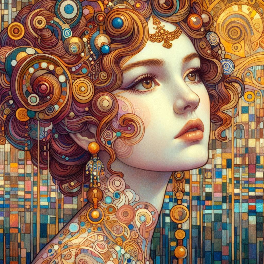 iconic Art Nouveau portrait