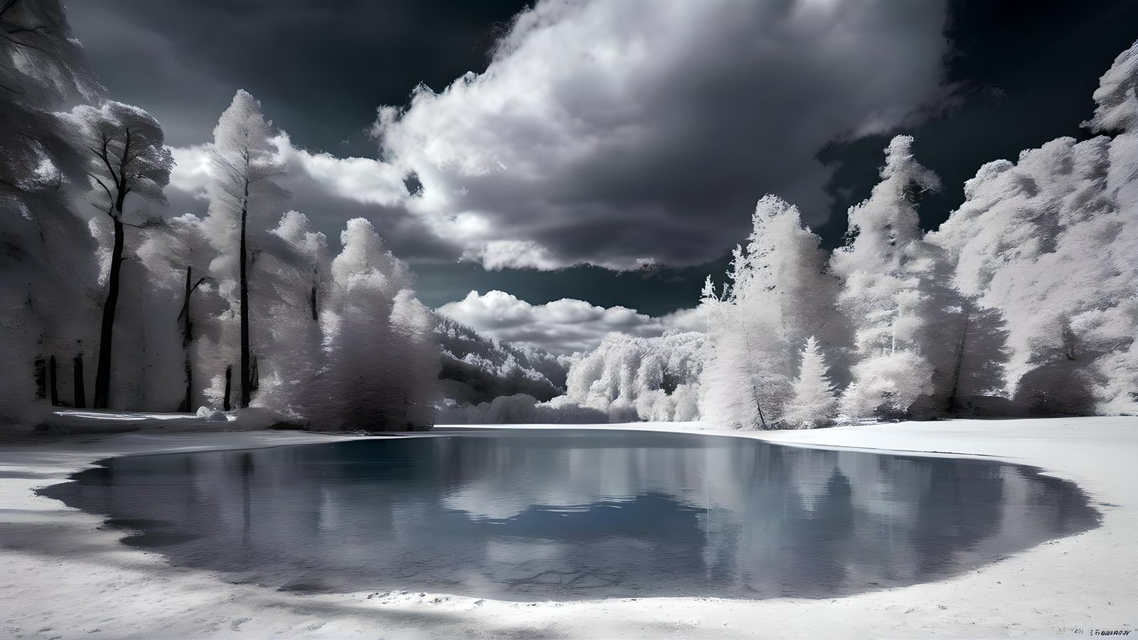 Black and white infrared landscape