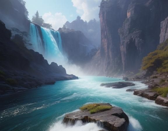 An opened HD book with pictures of dolphins with waterfall a...
