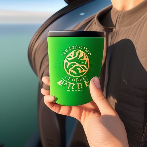 travel coffee mug with a Hydra logo on,  , Splash art intric...