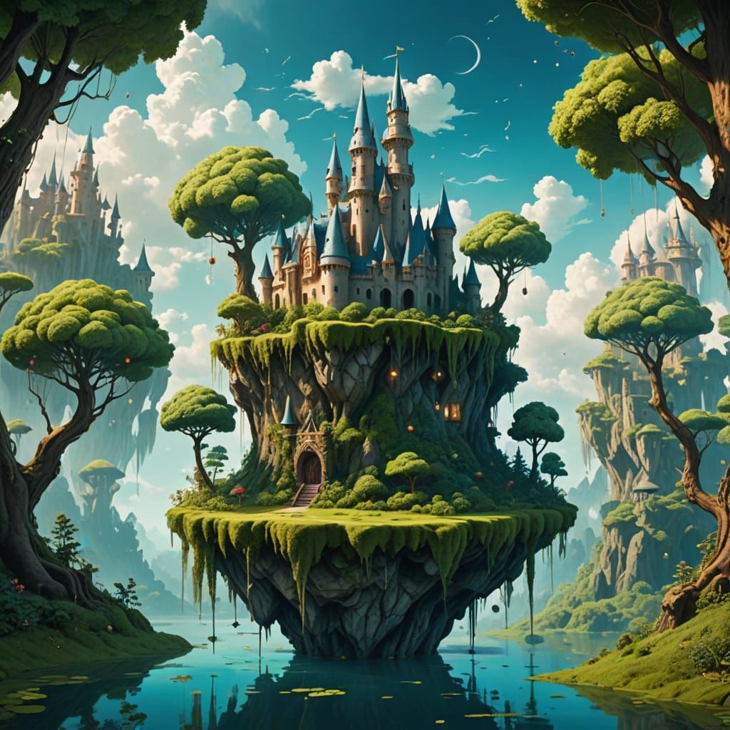 Whimsical floating castle 