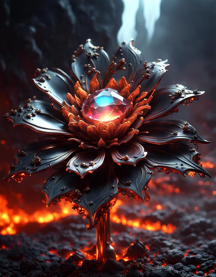 Gothic magma flower  by @Roswarcus