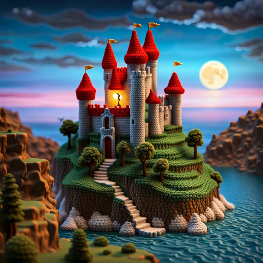 Crocheted Castle  by @Plats