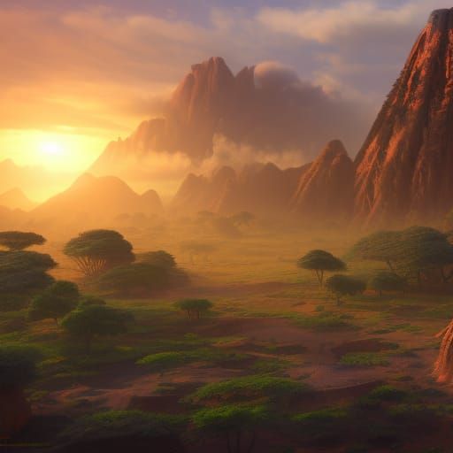 Sun shining in Africa