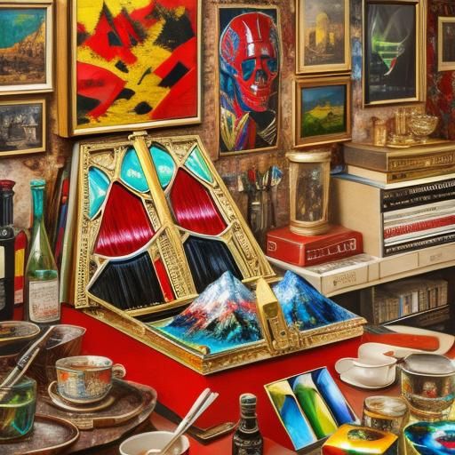 Oil painting in the style of Man Ray