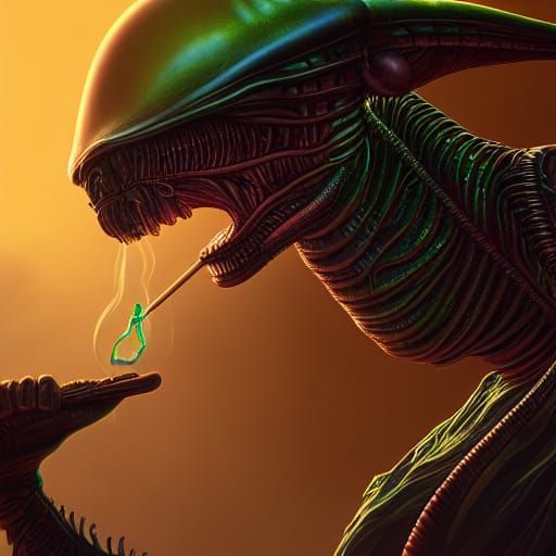 alien smoking weed
