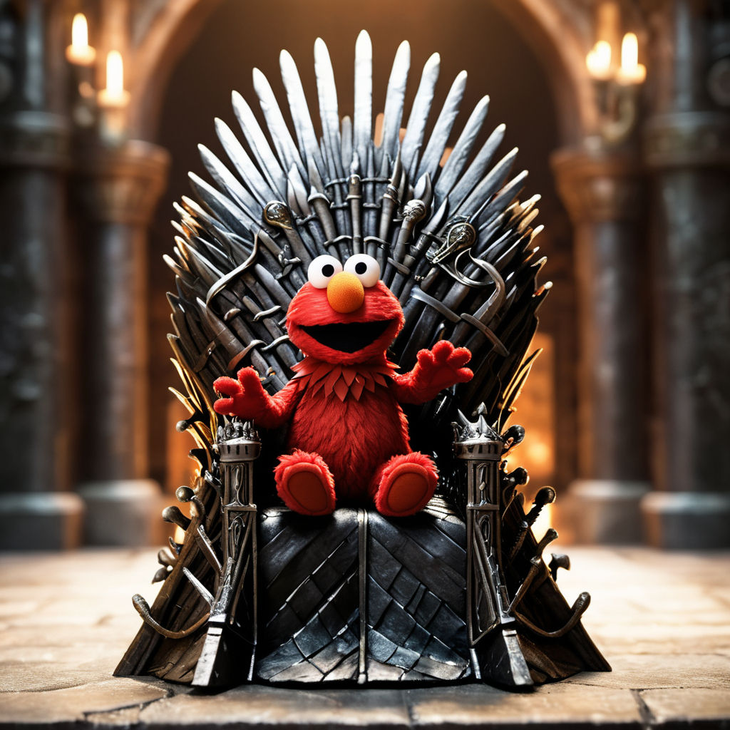 Elmo: King of the Street Sesame, Giver of cookies, Count of Counts, Ungrouchable, Taller than Big Birds...
