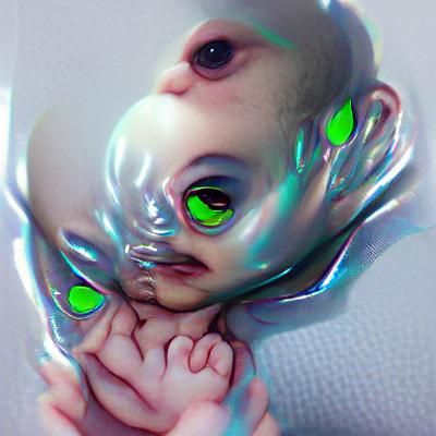 Human baby become alien baby