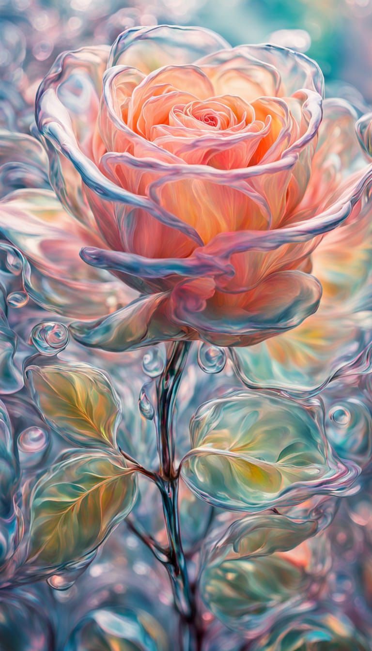 Glass Rose, Iridescence  by @LongmaRyu