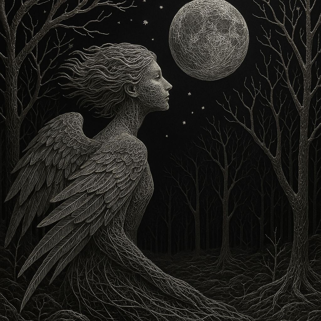 stunning intricate meticulously detailed realistic sculpture of a moon forest made entirely from intricately twisted metal wire, detailed cr...