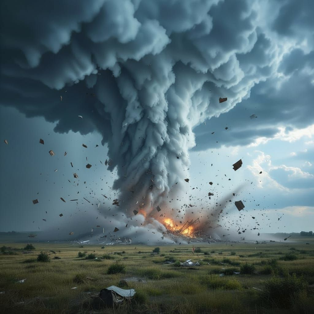 Super realistic EF5 tornado in flatland