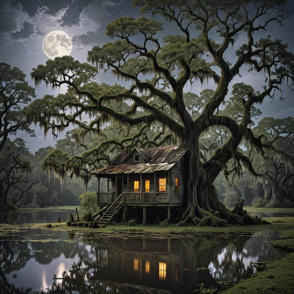 Swamp shack - AI Generated Artwork - NightCafe Creator