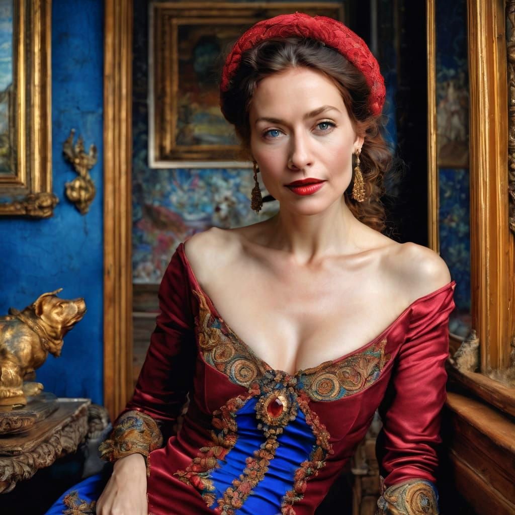 Ethereal Lady in Vibrant Surrealistic Surroundings