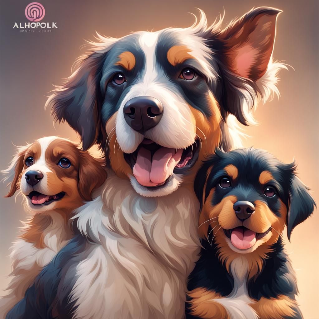 Dog Family  by @Elven Maiden