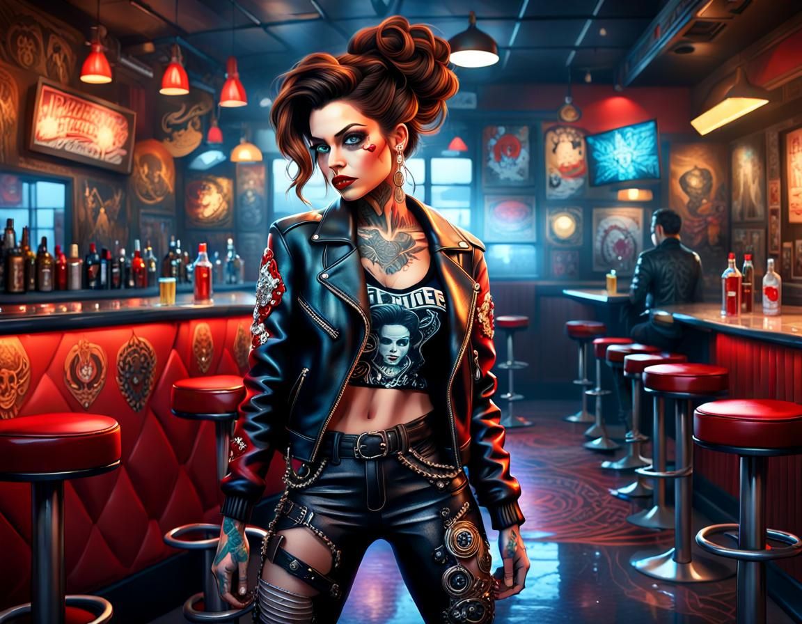 Biker Babe - AI Generated Artwork - NightCafe Creator