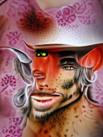 colourful evil cowboy
