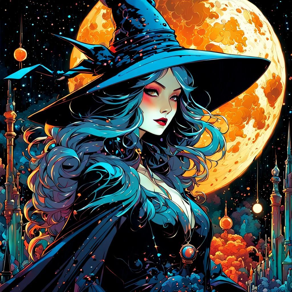 Midnight moon witch