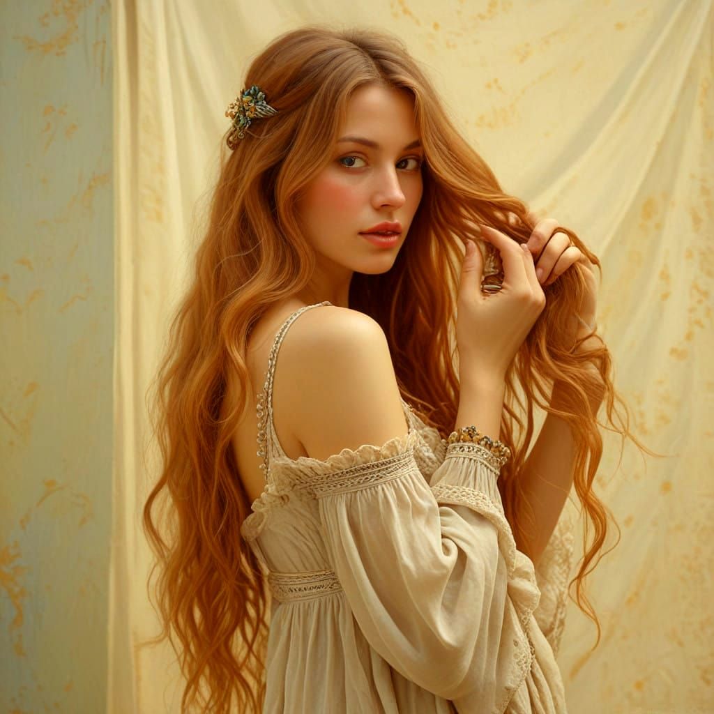 Sensual Portrait of a Charismatic Lady in a Hyperrealistic S...