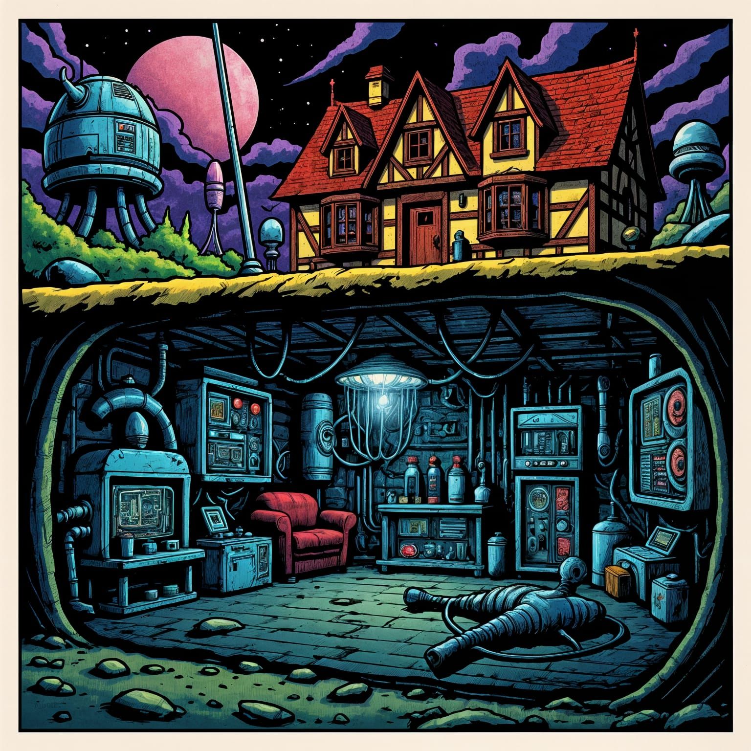 Comic book villain lair  by @Mariska