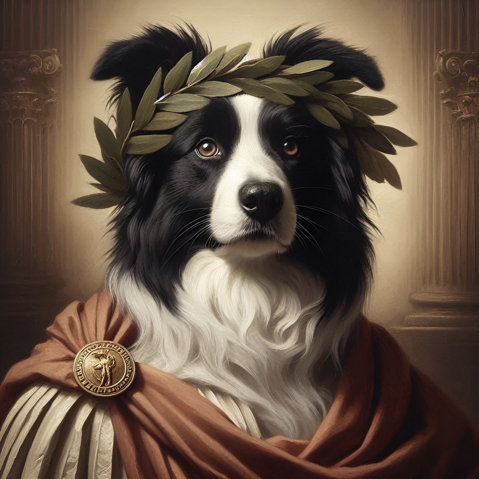 Ancient Greek Collie DOG-ESS :-) - AI Generated Artwork - NightCafe Creator