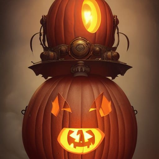 spooky steampunk pumpkin
