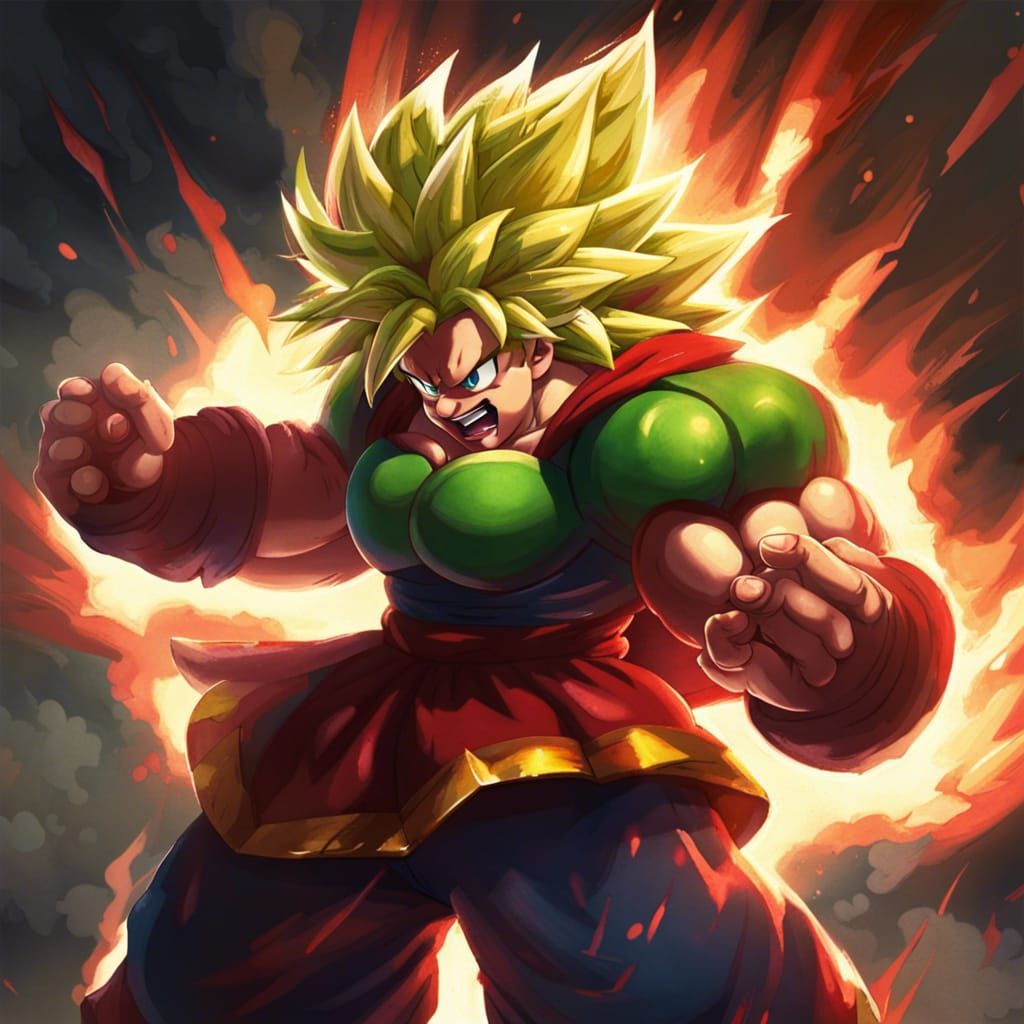 Mario but he's super saiyan broly - AI Generated Artwork - NightCafe ...