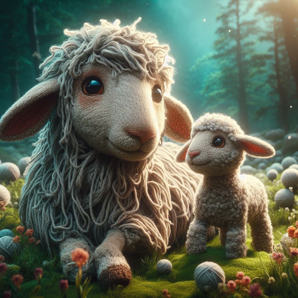 Woolen sheep and lamb  by @MissVormt