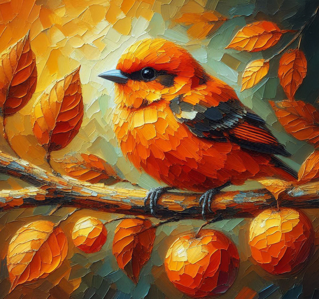 Orange Tanager Bird (1)