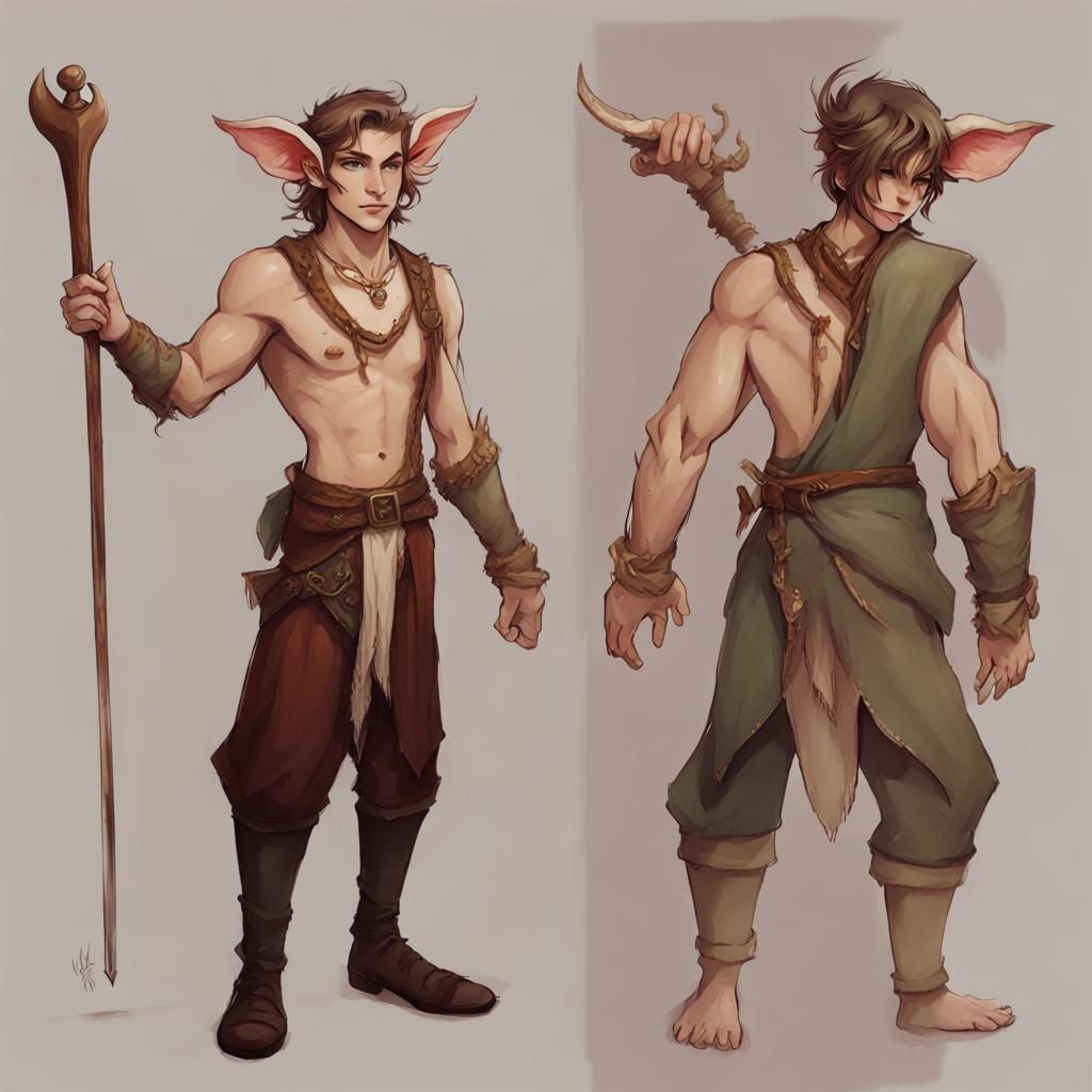 Half satyr half sea elf male in the outfit of the first mate - AI ...