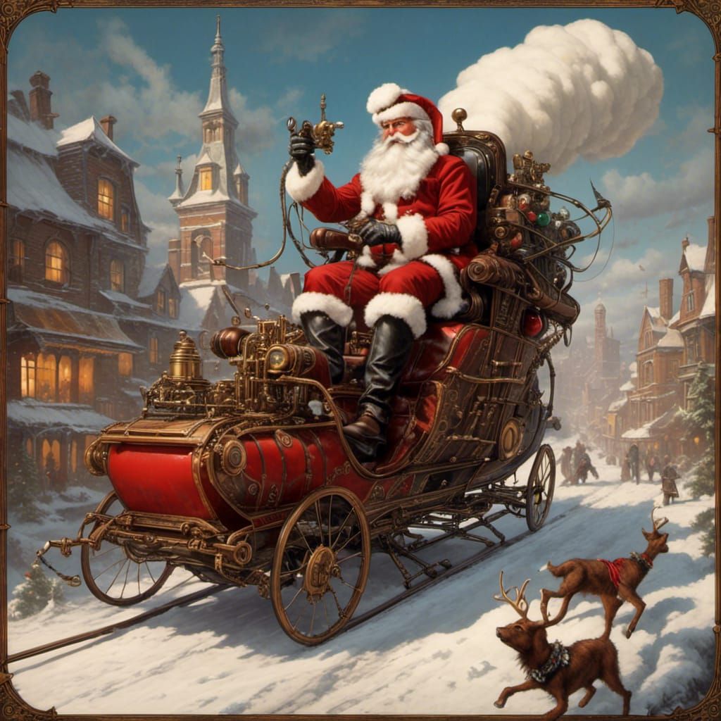 Steampower Sleigh AI Generated Artwork NightCafe Creator