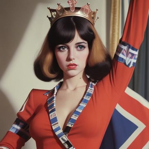 Retro 70s UK mod; “What do you mean, she’s the queen?!?”; in...