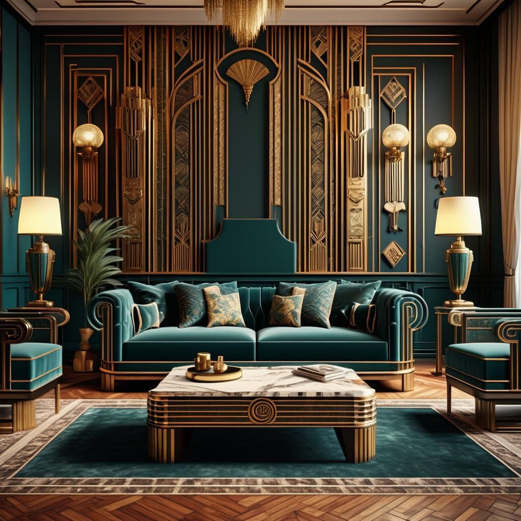 Art deco living room   by @Tippy