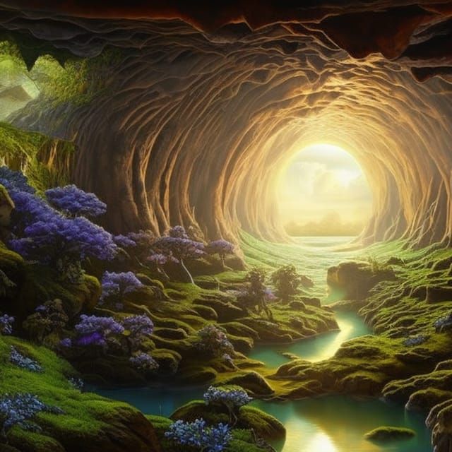 Light at the end of the Tunnel, guided by Blue Blossoms