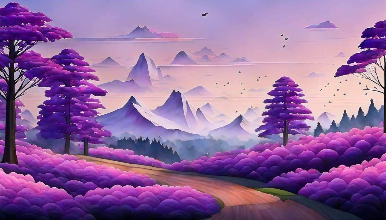 Magical purple landscape