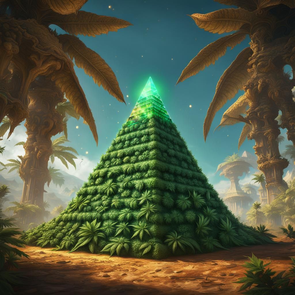 A pyramid dedicated to the cannabis leaf