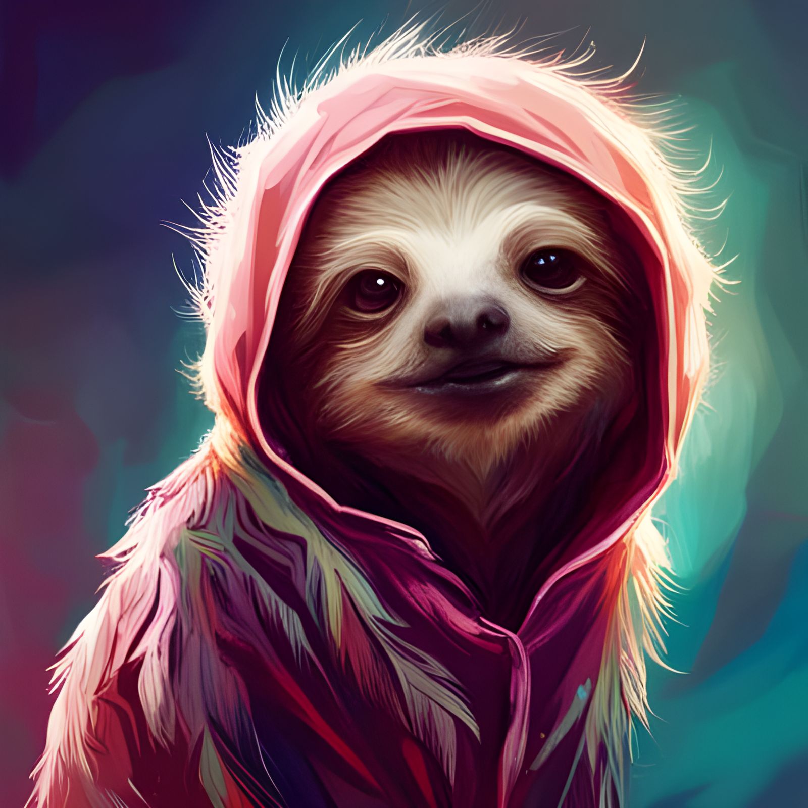 Sloth in a hoodie   by @Boof