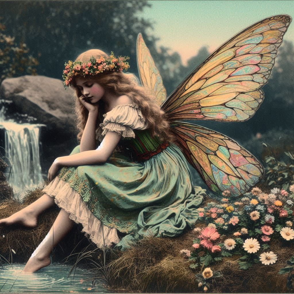 "Fairy. Hand coloured photo By Adolph de Meyer"