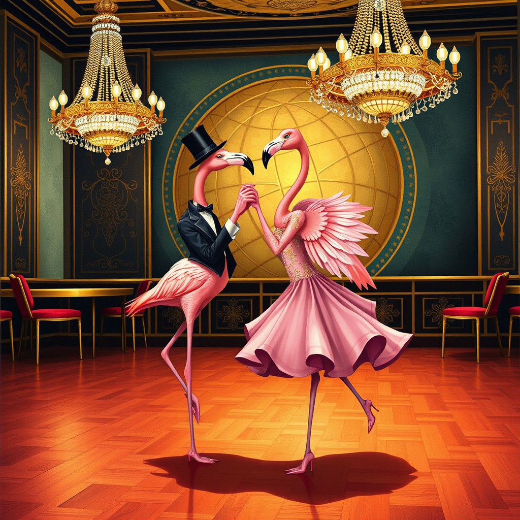 ballroom dancing flamingos