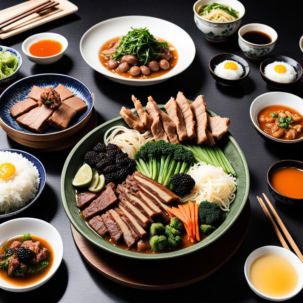 Indigenous Festival With Food and Nature in Anime Style